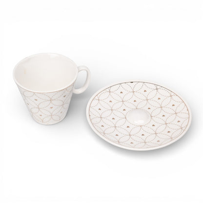 SET POCILLO CON PLATO BLANCO CERAMICA 80ML DIM:6X6X5