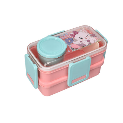PORTACOMIDA PLASTICO DOBLE PLASTICO 500ML DIM:11X19X10
