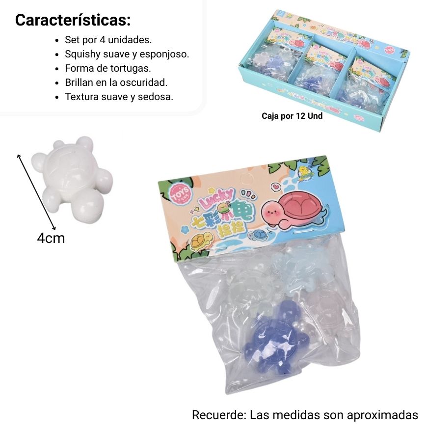squishy tortuga transparente anti estres elastico caucho