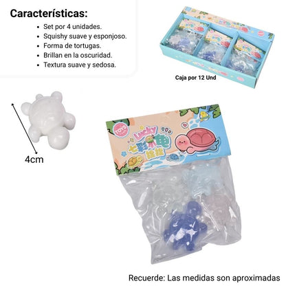 SQUISHY TORTUGA TRANSPARENTE ANTI ESTRES ELASTICO CAUCHO
