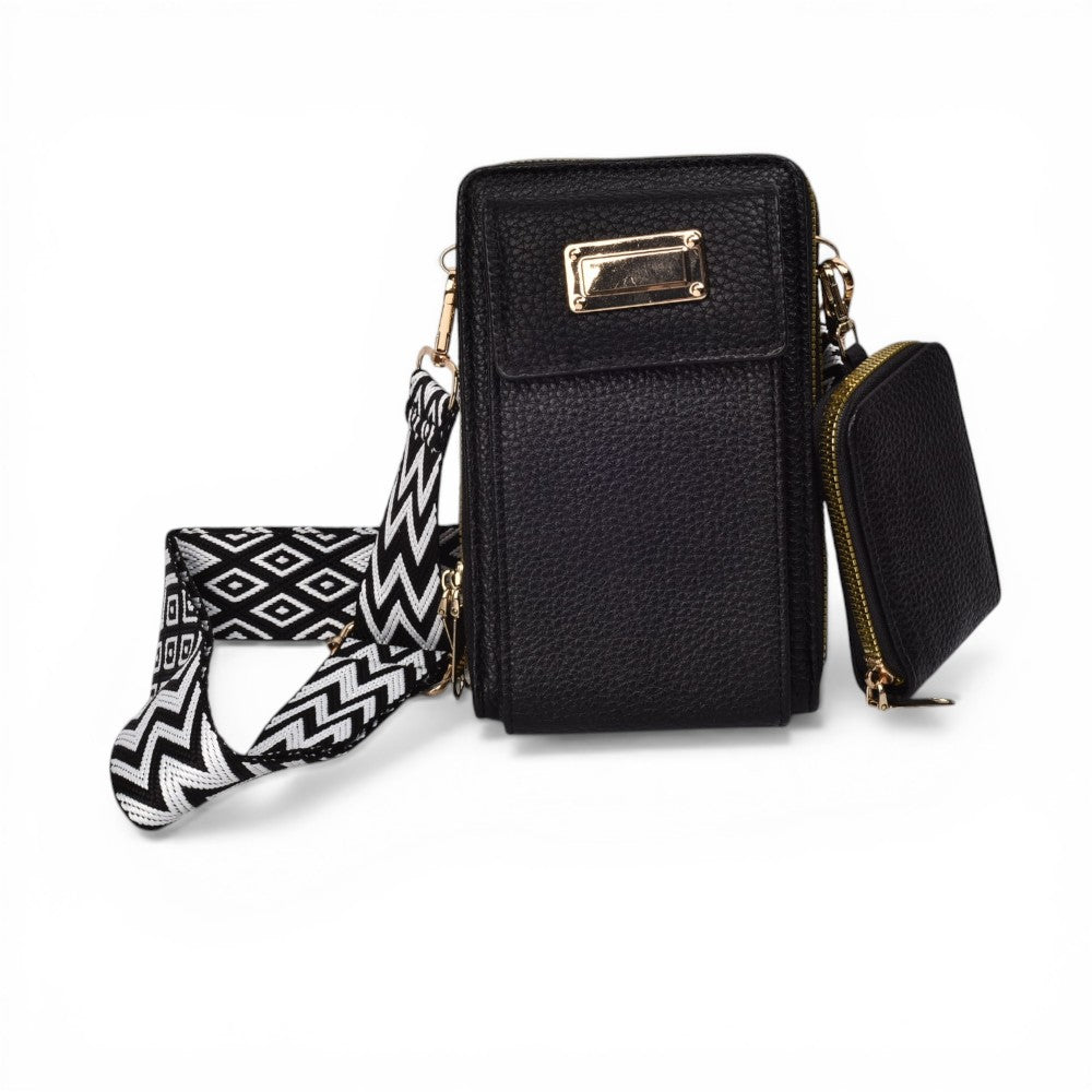 bolso para dama sintetico con monedero dim: 11x18x7