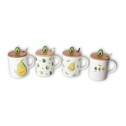 POCILLO CERAMICA CON CUCHARA DIM:8*10CM