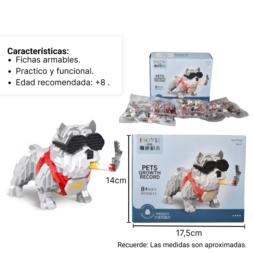 juguete mini bloques fichas ladrillos de armar forma de perr