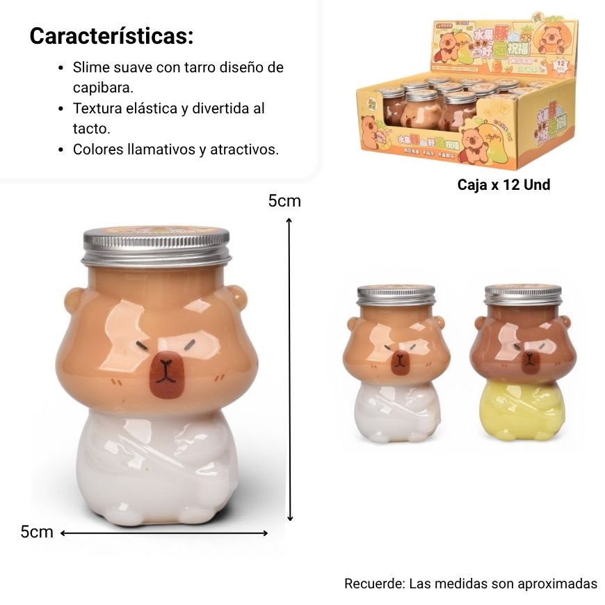 slime gel moldeable forma capybara dim: 7x7x11