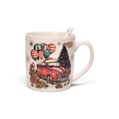 POCILLO SET CON CUCHARA NAVIDAD 210ML