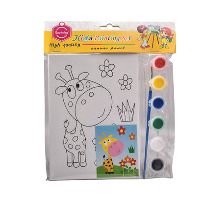 SET LIENZO CUADRADO ANIMALES MADERA+FIBRA CON TEMPERAS