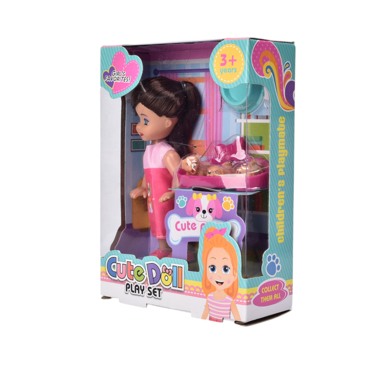 juguete muñecas pequeña plastico con accesorios dim:12x4x16