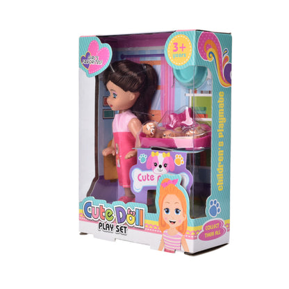 JUGUETE MUÑECAS PEQUEÑA PLASTICO CON ACCESORIOS DIM:12X4X16
