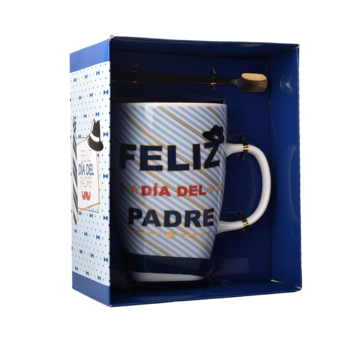 mug ceramica pocillo dia del padre con plato y cuchara