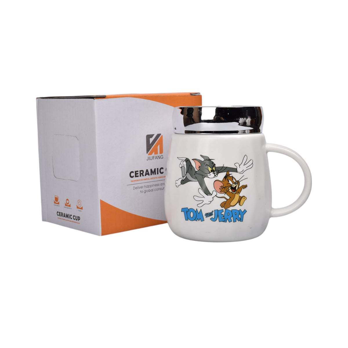 mug pocillo ceramica con tapa personaje 470ml dim:7x9x11