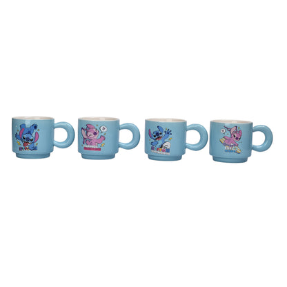 SET 4PCS POCILLOS CERAMICA CON BASE 120ML PERSONAJE