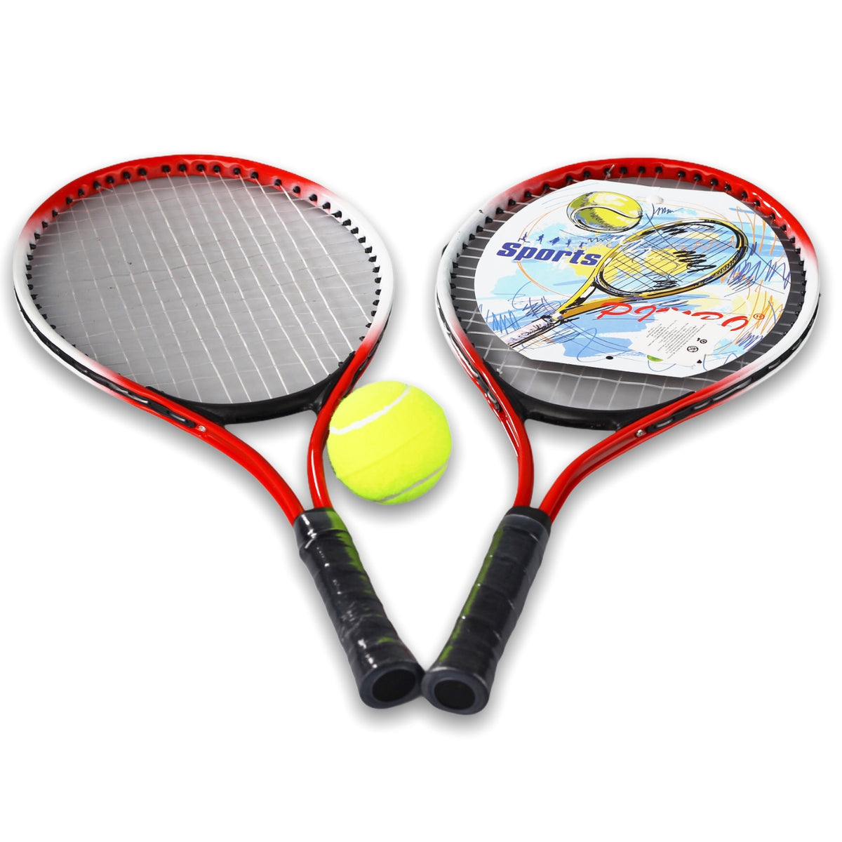 raqueta metal y pelota de tenis de campo deporte niños dim:2
