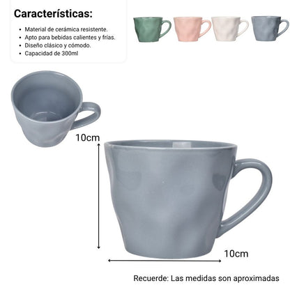 MUG POCILLO CERAMICA 300ML DIM:10X10X8