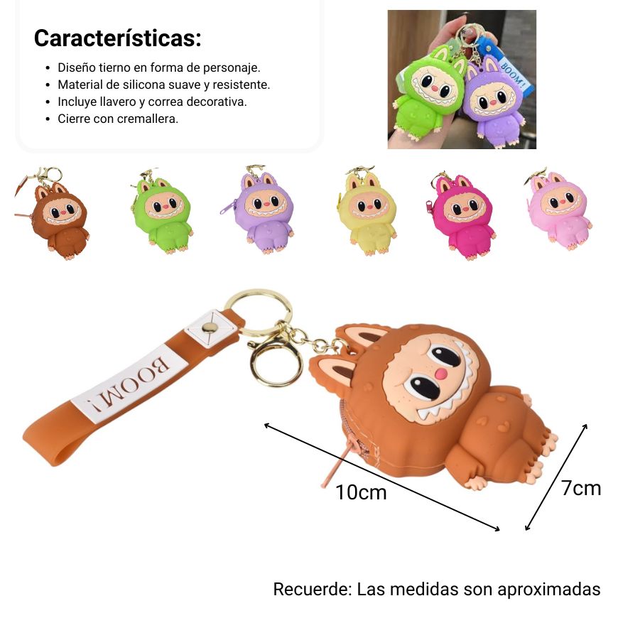 monedero llavero personaje labubu dim:6x10x3