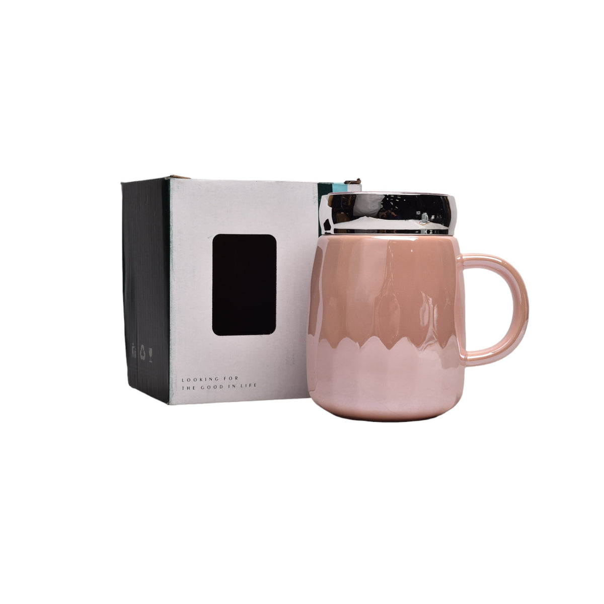mug pocillo con tapa en ceramica