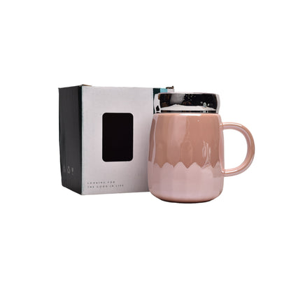 MUG POCILLO CON TAPA EN CERAMICA