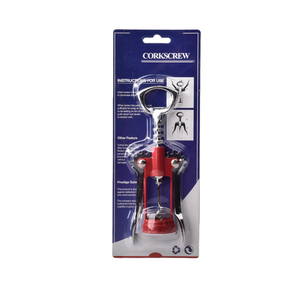 sacacorcho metalico para vino color rojo