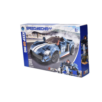 BLOQUES FICHAS ARMABLE CARRO Y ROBOT AZUL DIM:38X6X23