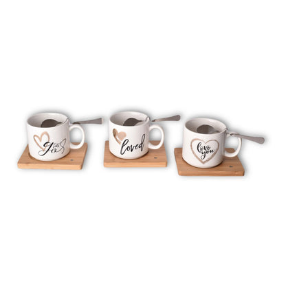 POCILLO CON CUCHARA MUG CERAMICA POCILLO DE CAFÉ VASO