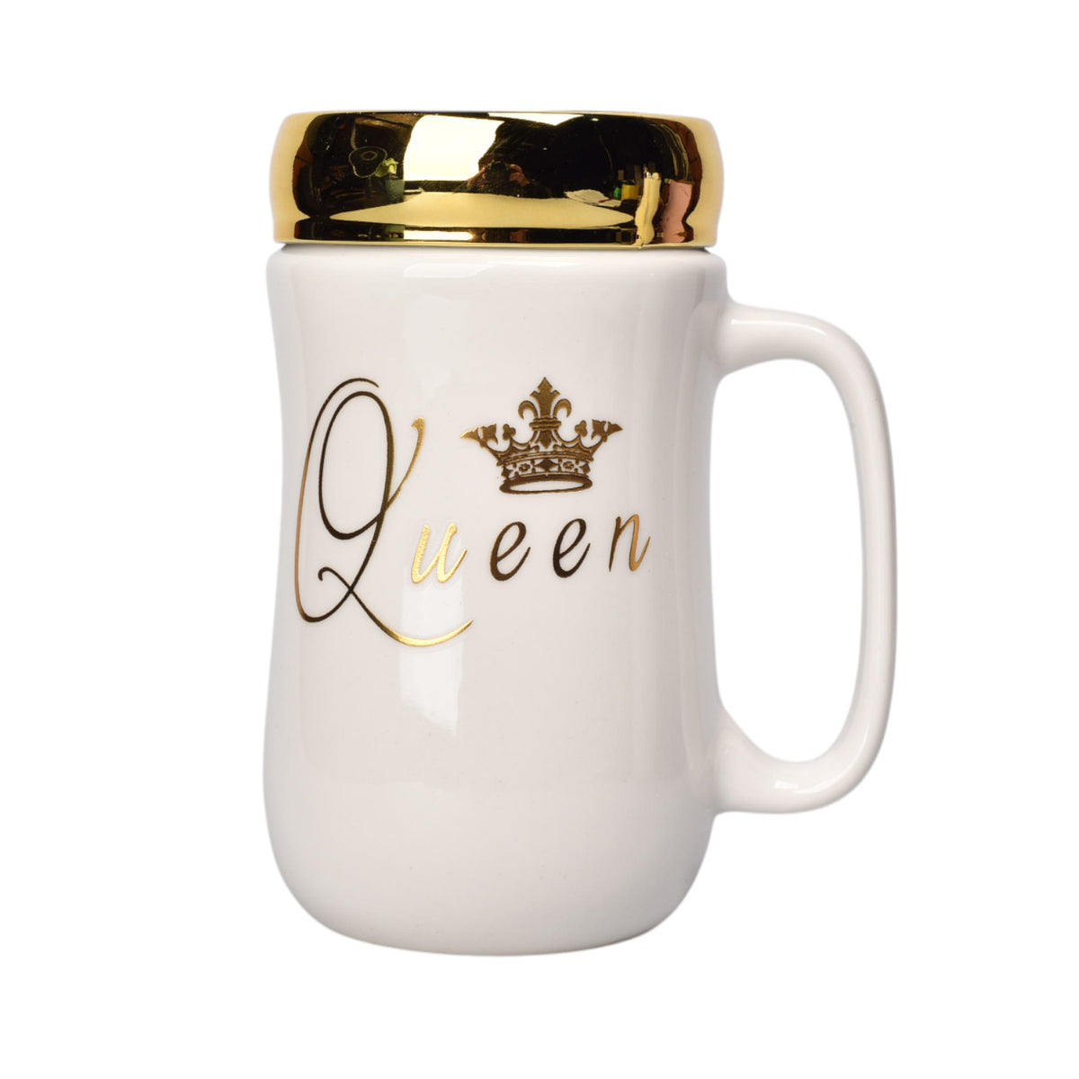 mug pocillo ceramica con tapa espejo 450ml dim:14x7