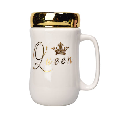 MUG POCILLO CERAMICA CON TAPA ESPEJO 450ML DIM:14X7