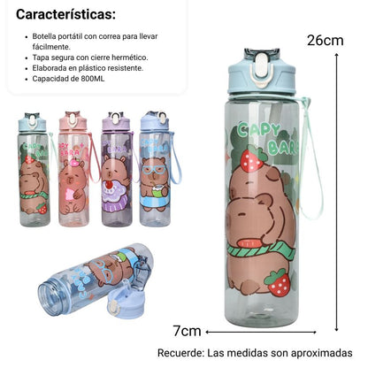 BOTELLA DE AGUA 800ML CAPYBARA DIM:7X7X26
