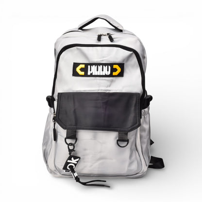 MALETA MORRAL NEGRO Y GRIS POLIESTER DIM:47X30X20