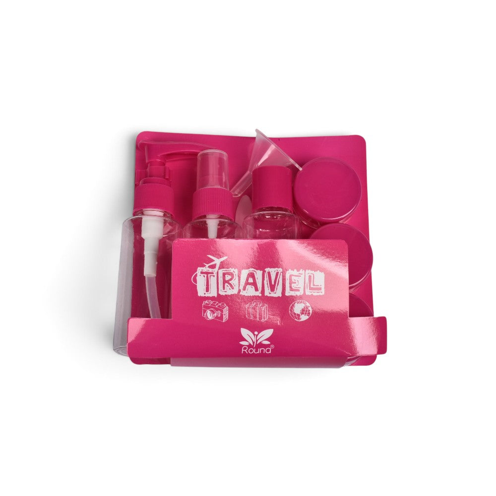 kit 5 envases recargables viajero plastico dim:15x16cm
