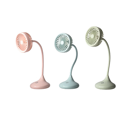VENTILADOR REDONDO RECARGABLE PLASTICO CON CABLE USB DIM:9X9