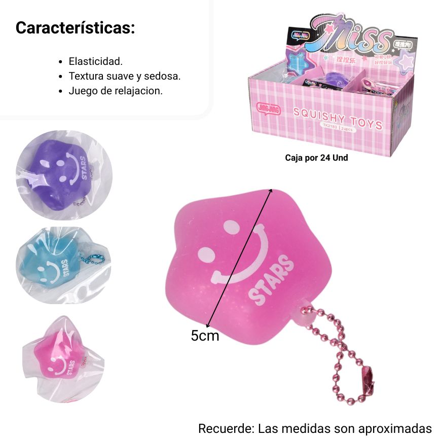squishy estrellas anti estres elastico caucho