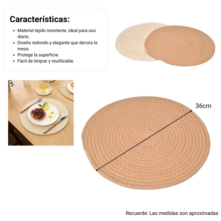 individual de mesa comedor
