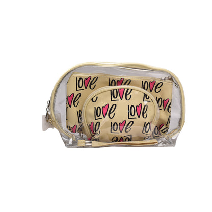 COSMETIQUERA X 3 UNIDADES MAQUILLAJE MONEDERO O BOLSA