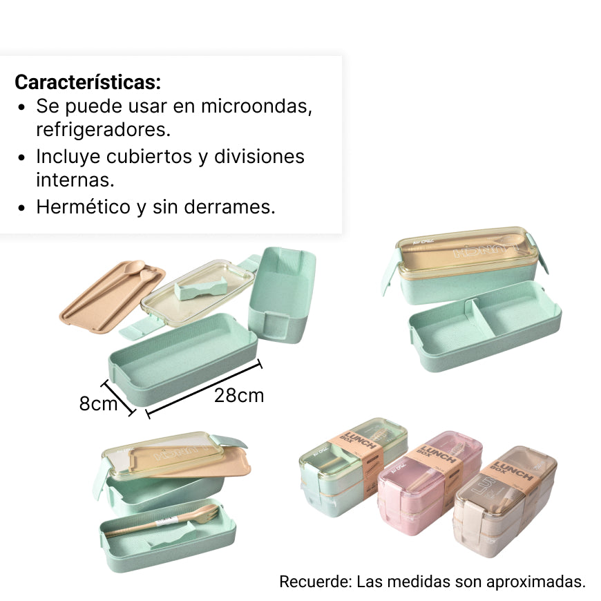 portacomida con cubiertos