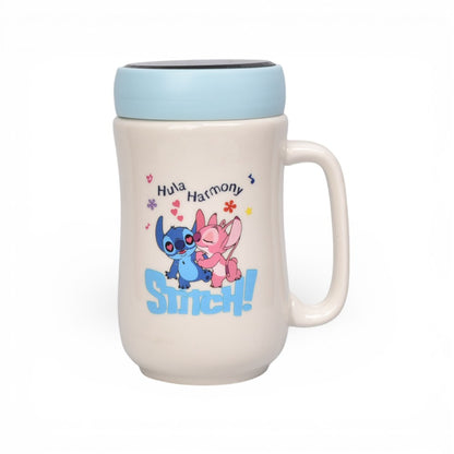 MUG POCILLO CON TAPA CERAMICA PERSONAJE 480ML DIM:7X7X14