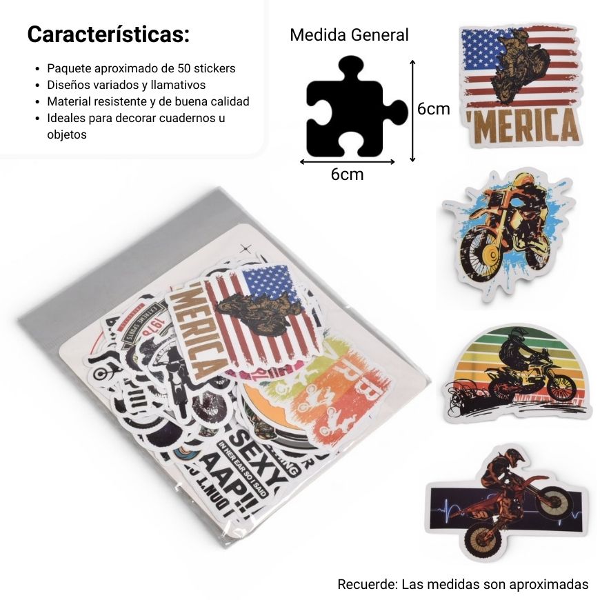 stiker paquete x 50und surtido