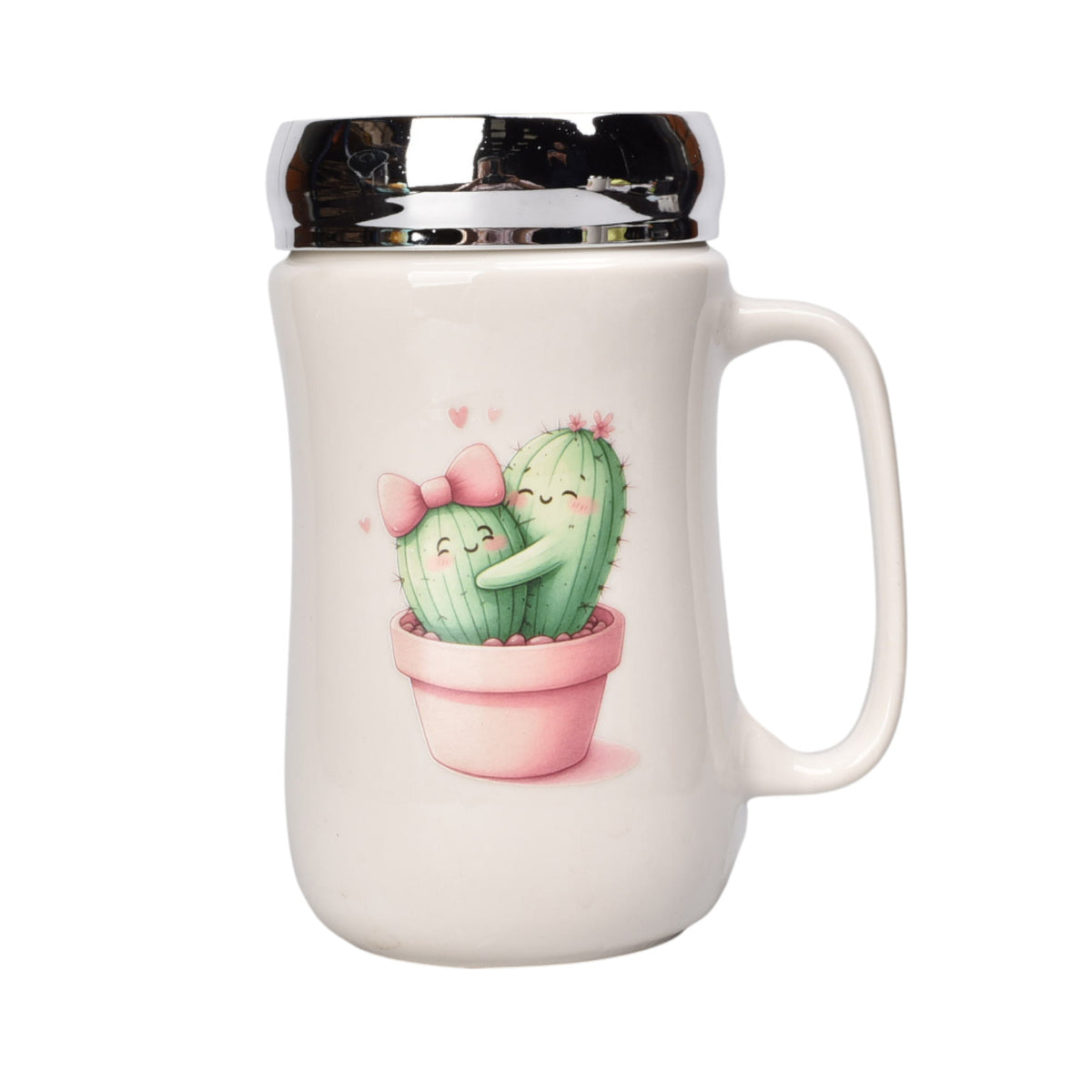 mug pocillo ceramica tapa espejo captus 450ml