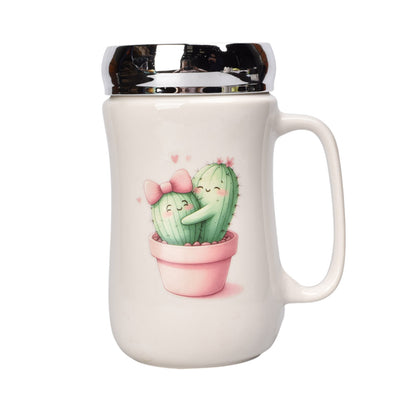 MUG POCILLO CERAMICA TAPA ESPEJO CAPTUS 450ML