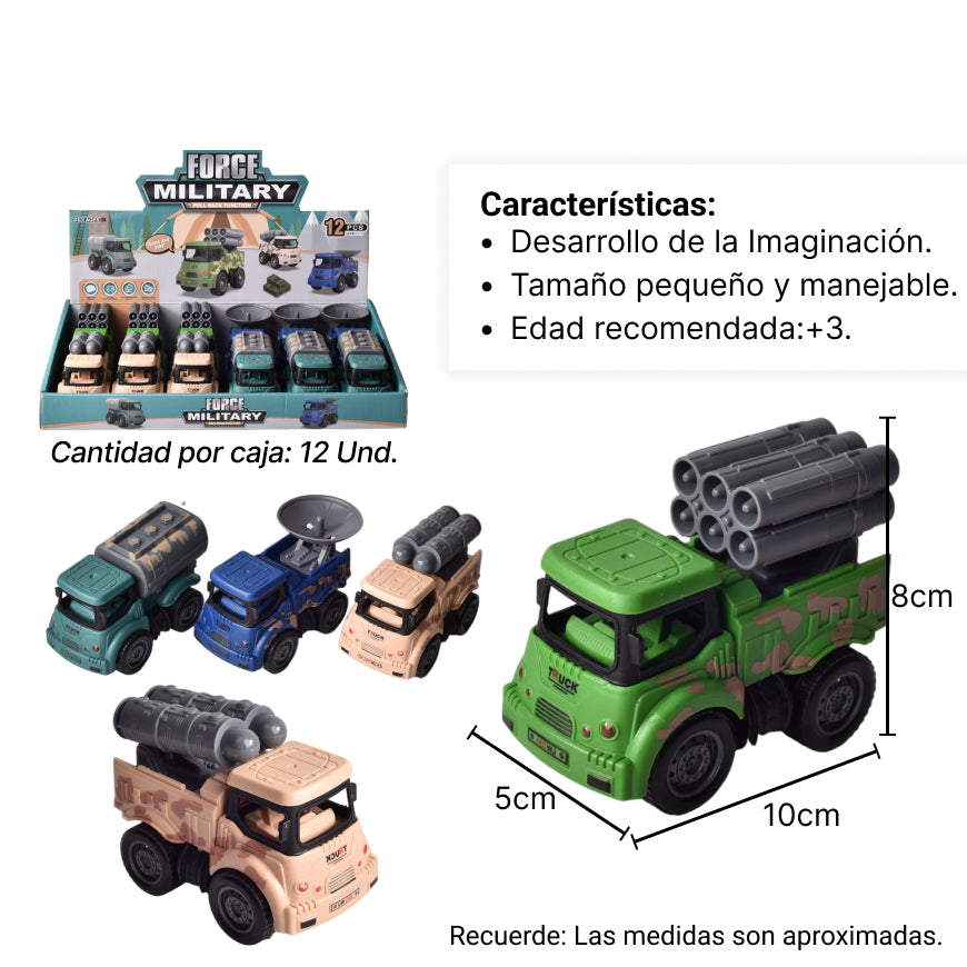 juguete carros militar plasticos unidad