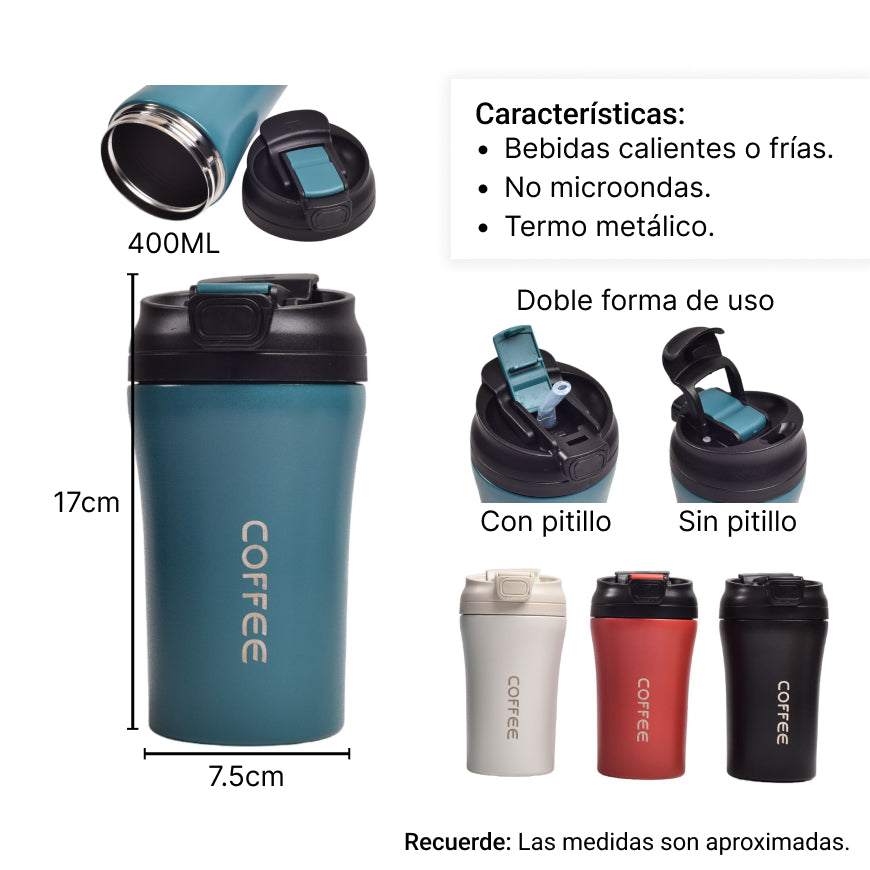 termo metalico 400ml