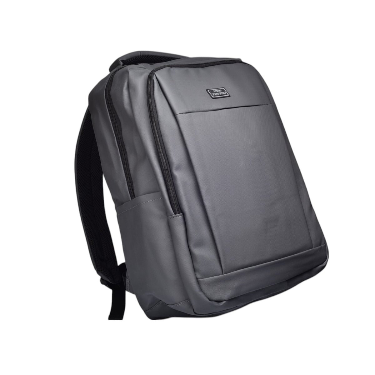 maleta morral poliester negro y gris dim:44x32x14