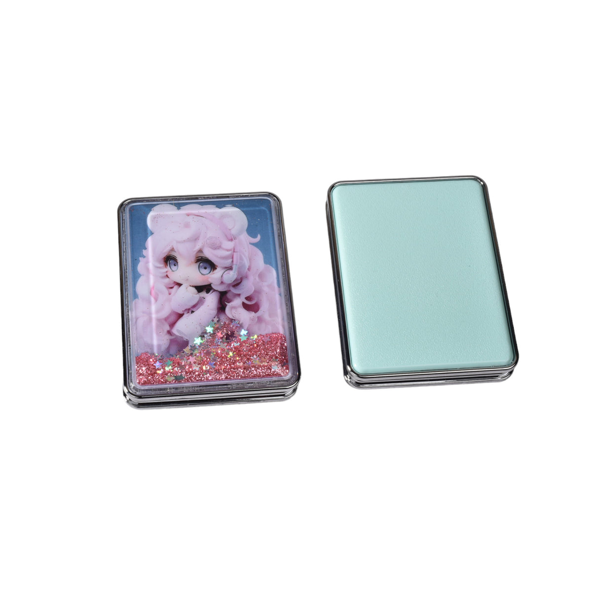 espejo plastico cuadrado cartera dim:6cm