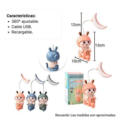 LAMPARA LED RECARGABLE CONEJO CON USB