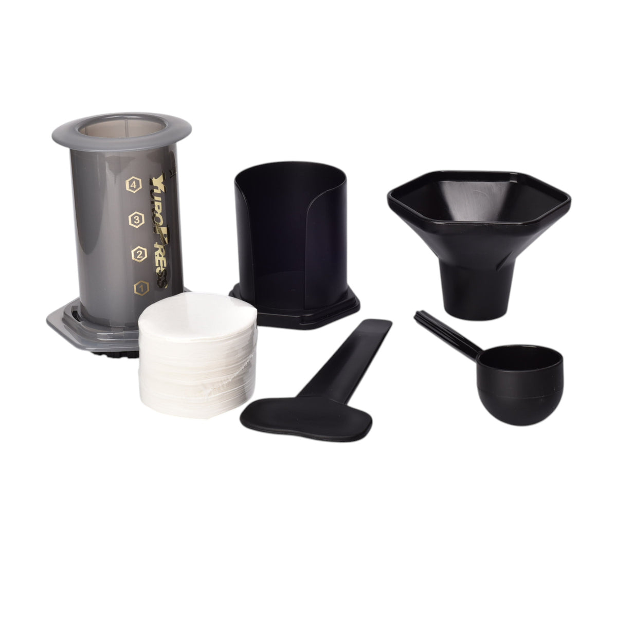 cafetera prensa francesa plastico negro  dim:10x8x13