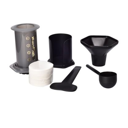 CAFETERA PRENSA FRANCESA PLASTICO NEGRO  DIM:10X8X13
