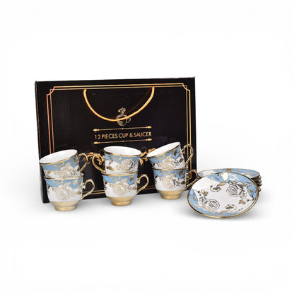 SET 6PCS POCILLO CERMICA CON PLATO  90ML DIM:6X6X5