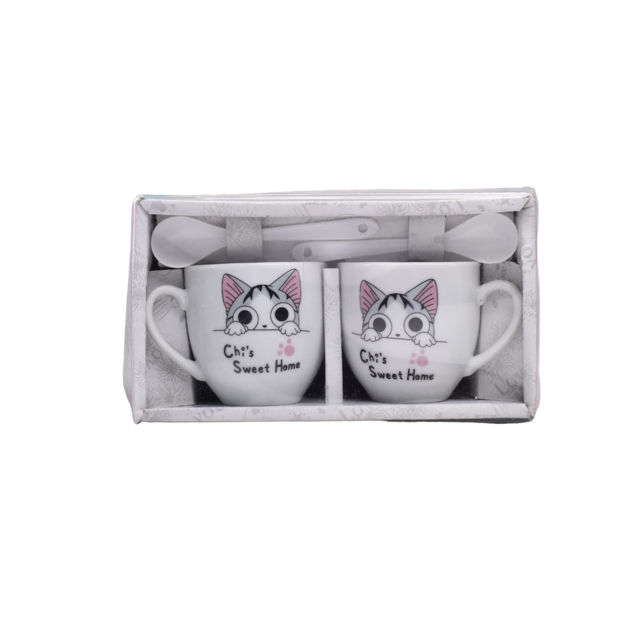 pocillos con cucharas set 2pcs ceramica dim:5*6*6cm