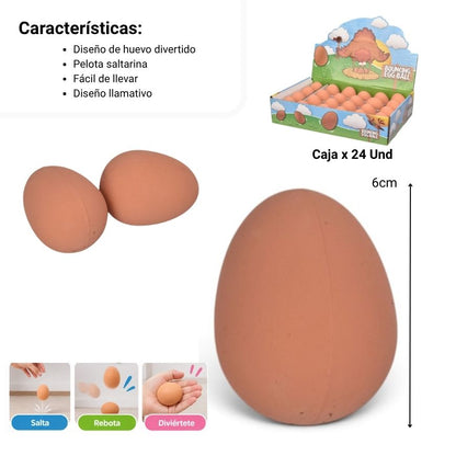 PELOTA FORMA DE HUEVO - CAJA X24 UND