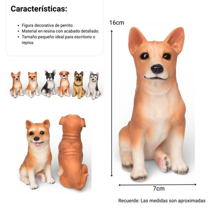 ADORNO RESINA PERROS SENTADOS DIM:6X9X15