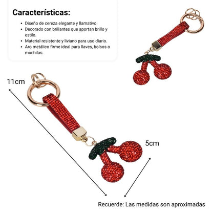 LLAVERO RESINA PLASTICO Y METAL CEREZA DIM:4X2X4