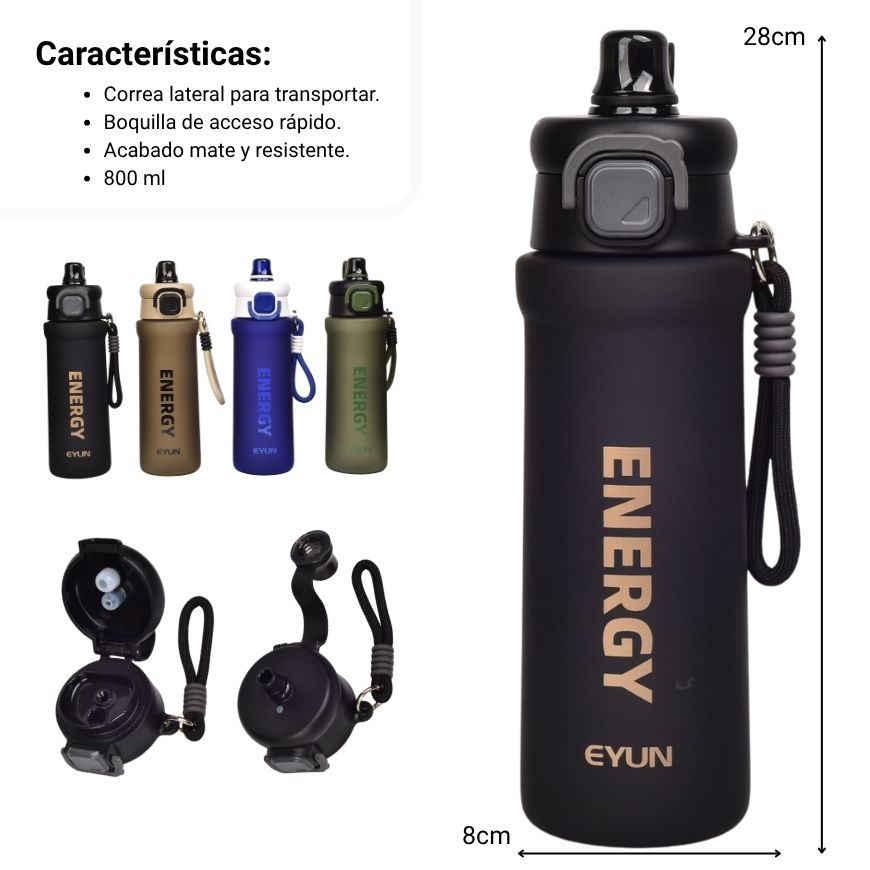 botella de agua plastico 800ml